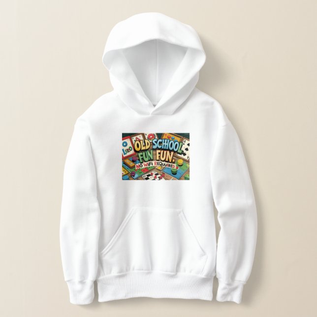 Unisex Kids Hoodie- Retro Nostalgia Hoodie. (Laydown)
