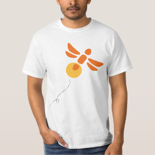 (Unisex) Loose fit grey t-shirt with orange bug 