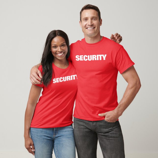 Unisex Mens Womens Double Sided Security Red T-Shirt (Unisex)
