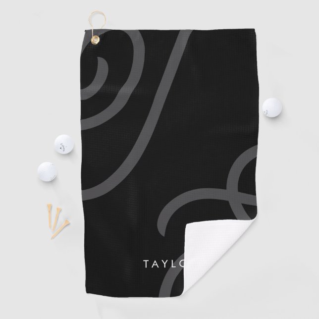 Unisex Modern Golf Towel with Custom Name/Initials (InSitu)