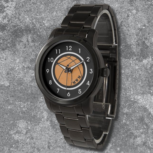 Unisex Monogram Basketball Watch Black Bracelet (Creator Uploaded)