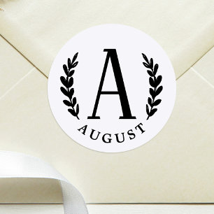 Unisex Monogram  Classic Round Sticker