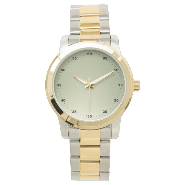 Unisex Oversize  Numbers Gold Watch (Front)
