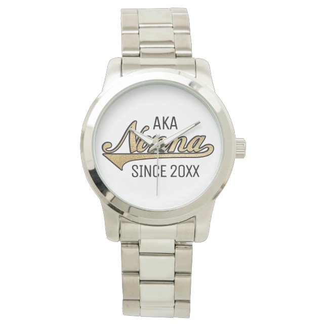 Unisex Oversized Silver Bracelet Watch Nonna (Front)