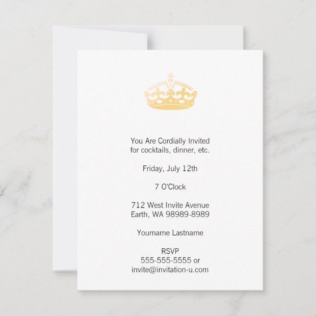 Unisex Palace Salon Jubilee Crown Invitation (Front)
