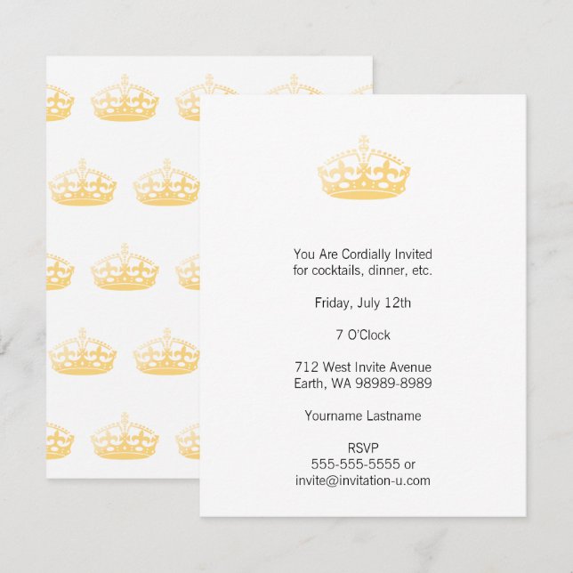 Unisex Palace Salon Jubilee Crown Invitation (Front/Back)