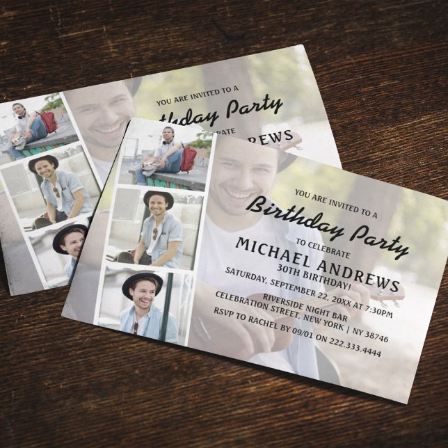 Unisex | Photo | Birthday Invitation Postcard (Creator Uploaded)