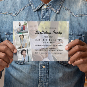 Unisex   Photo Collage   Birthday Invitation