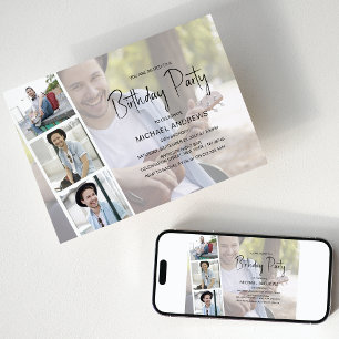 Unisex   Photo Collage   Birthday Invitation
