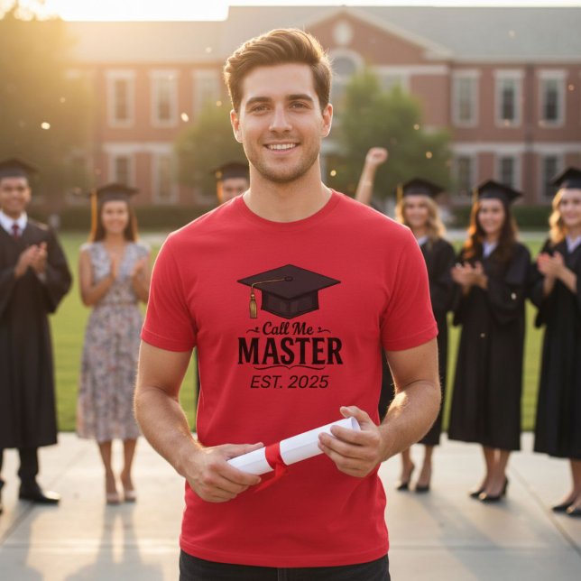 Unisex Red T-Shirt "Call Me Master" Custom date (Creator Uploaded)