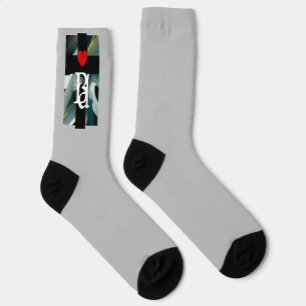 Unisex Socks Trend Abstract Art Black White Gold