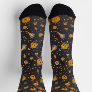 Unisex Spooky Pumpkin Blast Halloween Crew Socks