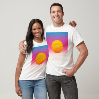 Unisex Sun Colorful Gradient Sunset Abstract Shape T-Shirt