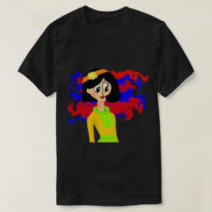 Unisex T-Shirt with Colourful Retro Girl Art