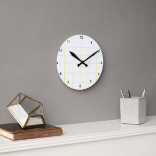 Unisex Yellow, Blue White Acrylic Wall Clock