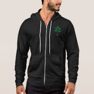 Unisex Zip-up Hoodie with Solid Green Sapling
