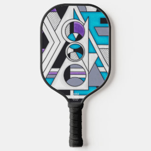 Unit 124 – Retro-Futurist Geometric Design Pickleball Paddle