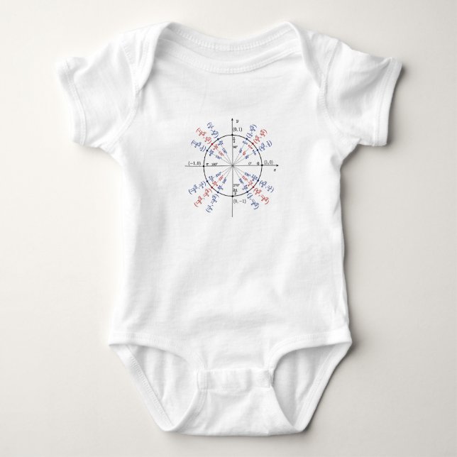 Unit circle math formulas physics baby bodysuit (Front)