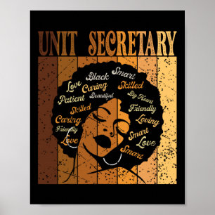 Unit Secretary Afro African Women Black History Mo Poster