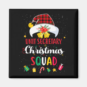Unit Secretary Christmas Squad Santa Hat Hostal Ma Magnet
