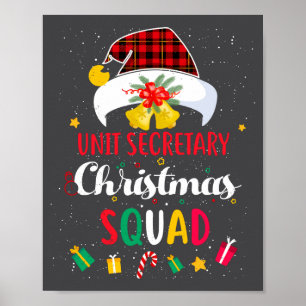 Unit Secretary Christmas Squad Santa Hat Hostal Ma Poster