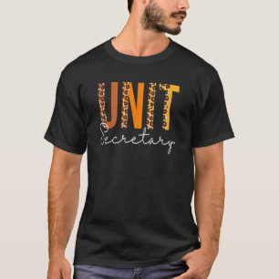Unit Secretary Leopard Cute Fall Autumn Thanksgiv T-Shirt