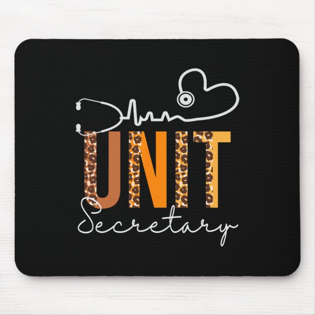 Unit Secretary Leopard Heartbeat Appreciation Wome Mouse Mat (Front)