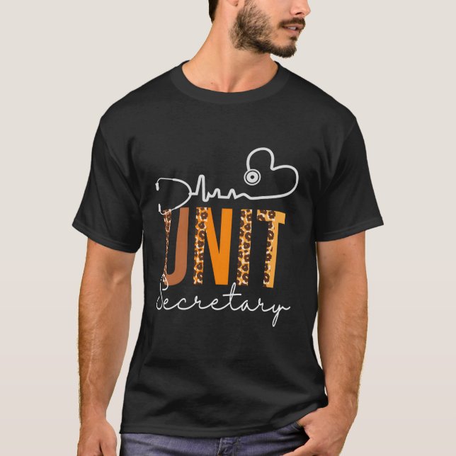 Unit Secretary Leopard Hebeat Appreciation Fall T-Shirt (Front)