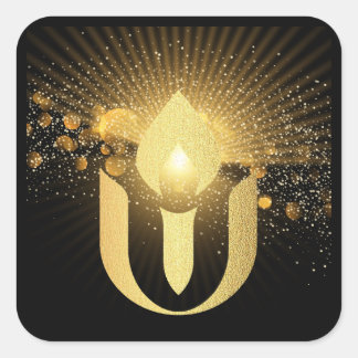 Unitarian Universalism gold glow chalice  Square Sticker