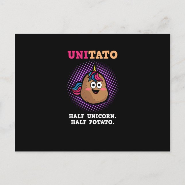 Unitato Half Unicorn Half Potato Funny Vegetable Postcard (Front)