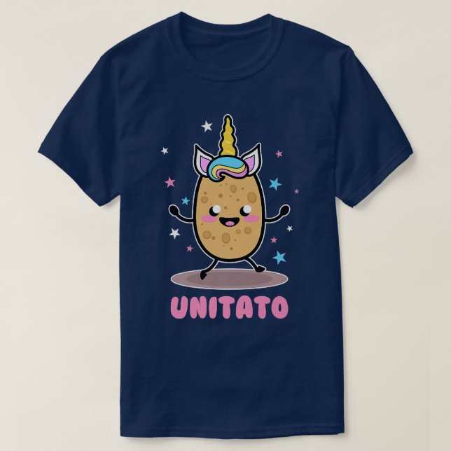 Unitato Unicorn Potato Cute Funny Vegetable Fries  T-Shirt (Design Front)