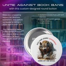 Unite Against Book Bans Custom Designed Button
