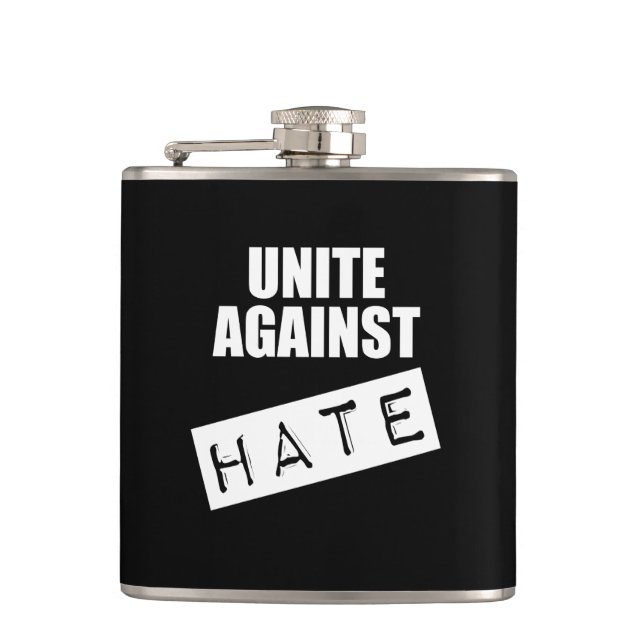 Unite Against Hate Hip Flask (Front)
