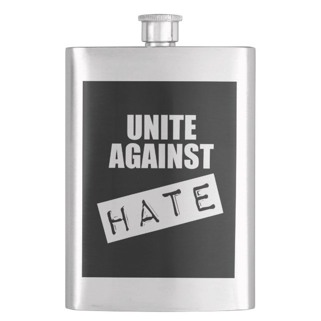 Unite Against Hate Hip Flask (Front)