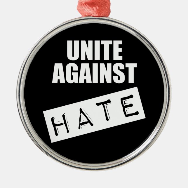 Unite Against Hate Metal Tree Decoration (Front)