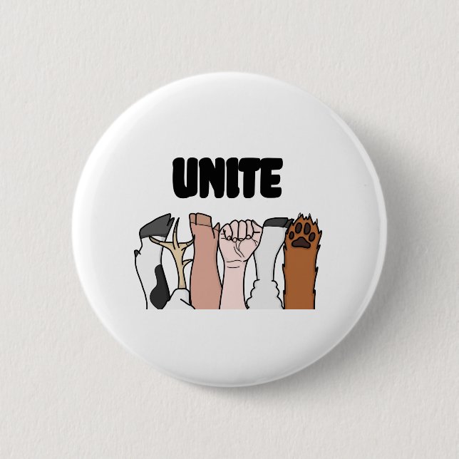 Unite Animal Equality Fists 6 Cm Round Badge (Front)
