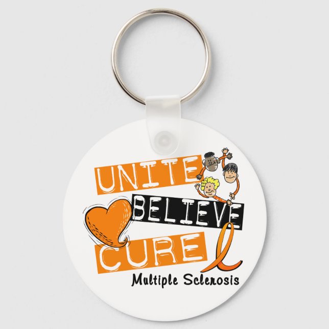 UNITE BELIEVE CURE Multiple Sclerosis Key Ring (Front)