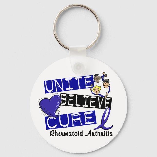UNITE BELIEVE CURE Rheumatoid Arthritis Key Ring (Front)