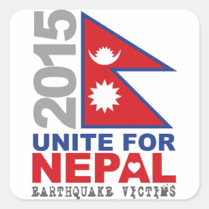 Unite For Nepal Earthquake Relief Square Sticker