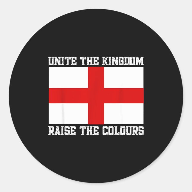 Unite The Kingdom St George Cross  Classic Round Sticker (Front)