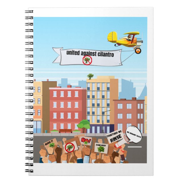 United Against Cilantro – Funny Anti-Cilantro  Notebook (Front)