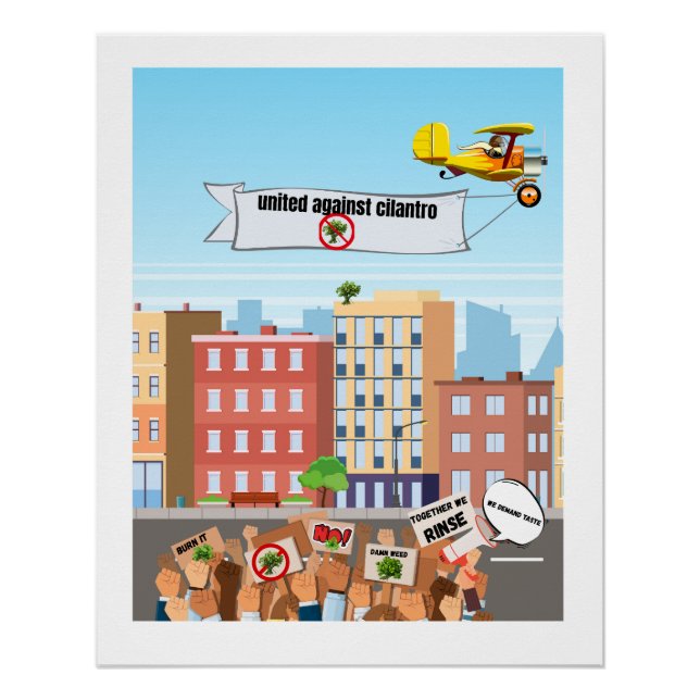 United Against Cilantro – Funny Anti-Cilantro  Poster (Front)