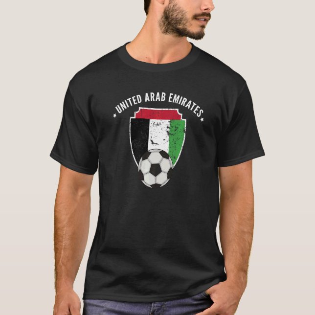 United Arab Emirate Soccer Flag Football Emirati R T-Shirt (Front)