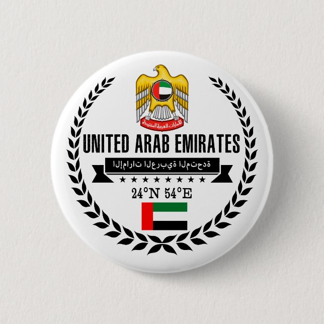 United Arab Emirates 6 Cm Round Badge (Front)