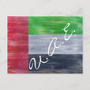 United Arab Emirates distressed UAE flag Postcard