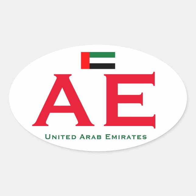 United Arab Emirates Euro Oval Sticker (Front)