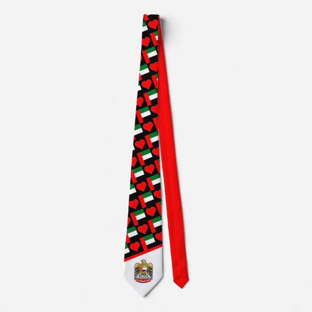 United Arab Emirates Flag and Coat of Arms UAE Tie (Front)