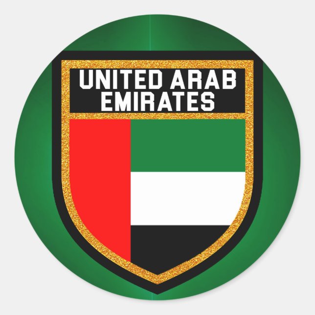 United Arab Emirates Flag Classic Round Sticker (Front)