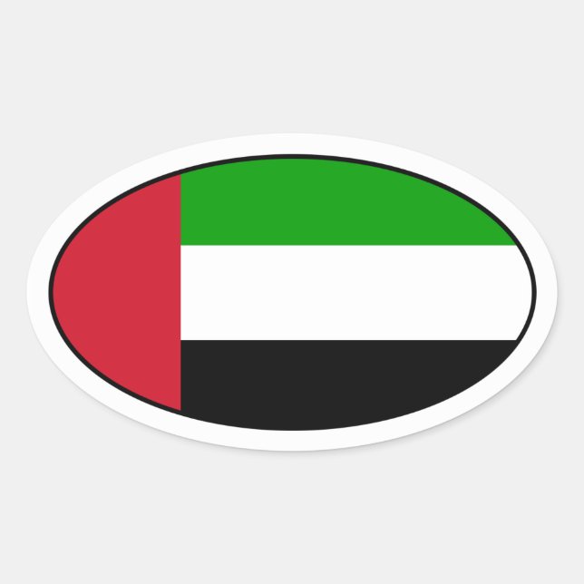 United Arab Emirates Flag Oval Sticker (Front)
