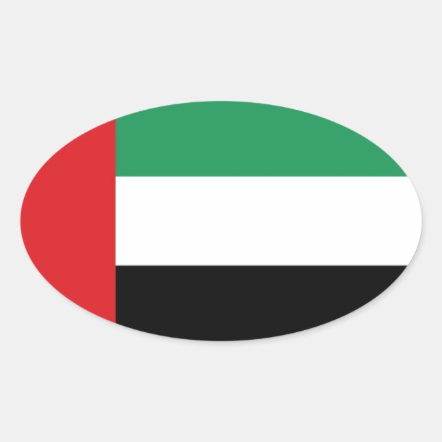 United Arab Emirates Flag Oval Sticker (Front)